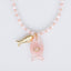 Peach and White Fish Charm Necklace