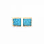 Turquoise & Gold Square Druzy Earrings