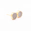 Natural & Gold Round Druzy Earrings