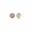 Natural & Gold Round Druzy Earrings