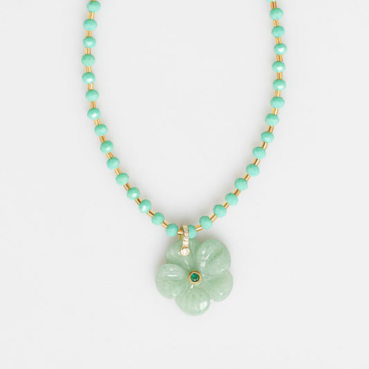 Seafoam Blossom Flower Necklace