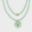 Mint Beaded Long Necklace with Flower Charm