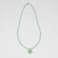 Mint Beaded Long Necklace with Flower Charm