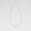 Gold and White Beaded Long Necklace with Flower Charm