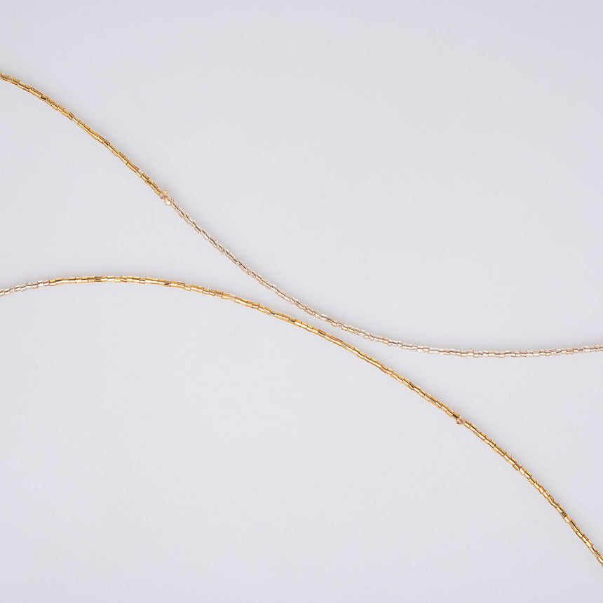 Gold Pendant Beaded Long Necklace