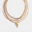 Copper and Gold Beaded Long Necklace with Heart Charm