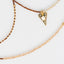 Copper and Gold Beaded Long Necklace with Heart Charm