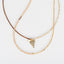 Copper and Gold Beaded Long Necklace with Heart Charm