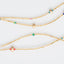 Gold Beaded Long Necklace with Multicolour bead accents