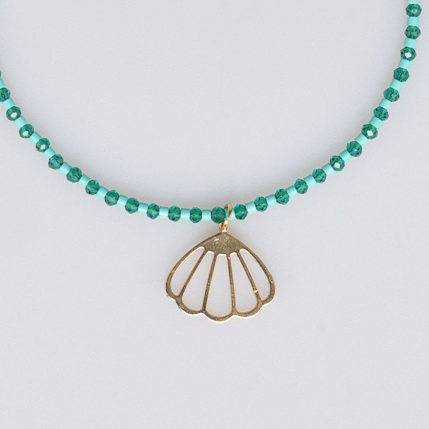 Turquoise Beaded Charm Long Necklace