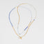 Navy Blue and Gold Beaded Long Necklace