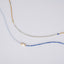 Navy Blue and Gold Beaded Long Necklace