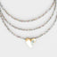 Shimmer Beaded Long Necklace with Heart Charm
