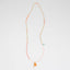 Tangerine and Gold Beaded Charm Long Necklace