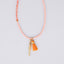 Tangerine and Gold Beaded Charm Long Necklace