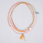 Tangerine and Gold Beaded Charm Long Necklace