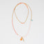 Tangerine and Gold Beaded Charm Long Necklace