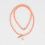 Tangerine Beaded Necklace with Double Fish Charm