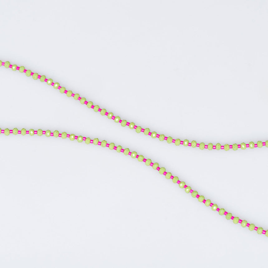 Green and Pink Fish Charm Beaded Necklace