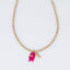 Green and Pink Fish Charm Beaded Necklace