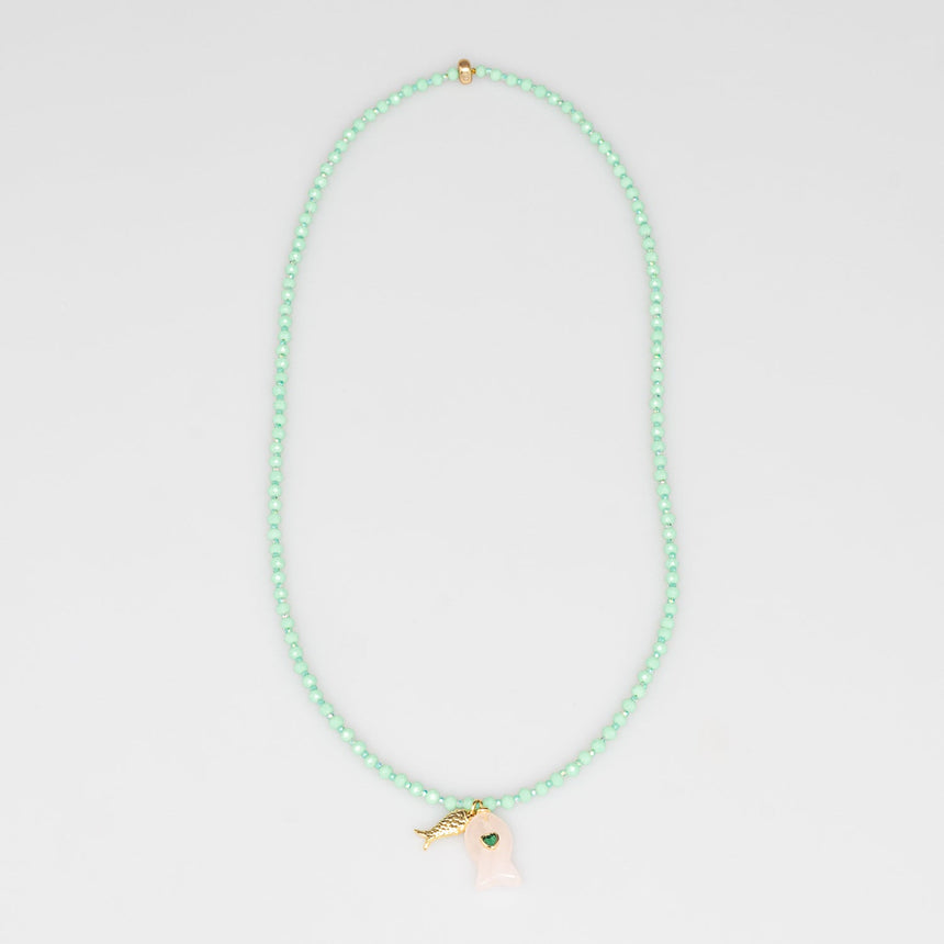 Mint Fish Charm Necklace