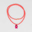 Orange and Pink Fish Charm Beaded Necklace