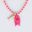 Peach and Pink Fish Charm Beaded Necklace
