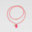 Peach and Pink Fish Charm Beaded Necklace