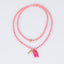 Peach and Pink Fish Charm Beaded Necklace