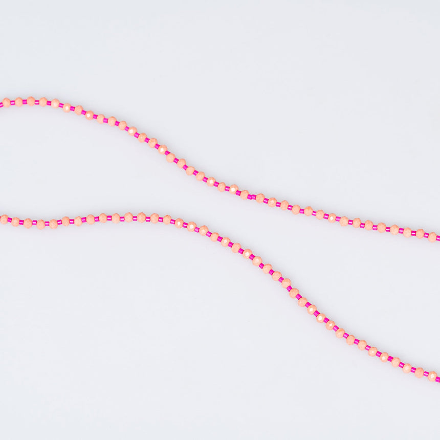 Peach and Pink Fish Charm Beaded Necklace