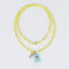 Yellow and Turquiose Fish Charm Beaded Necklace