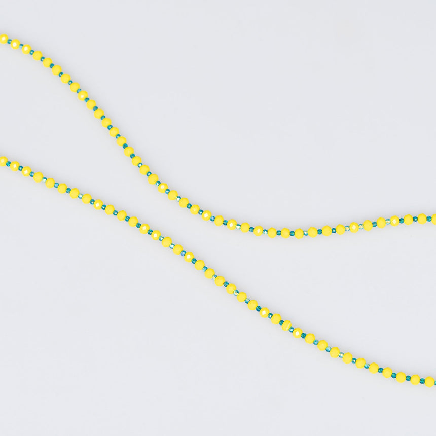 Yellow and Turquiose Fish Charm Beaded Necklace