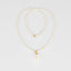 White Heart Stone Long Necklace