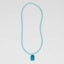 Blue Beaded Stone Pendant Long  Necklace