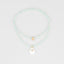 Mint and White Stone Pendant Long Necklace