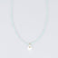 Mint and White Stone Pendant Long Necklace