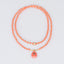 Orange Stone Pendant Beaded Long Necklace
