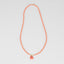Orange Stone Pendant Beaded Long Necklace