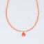 Orange Stone Pendant Beaded Long Necklace