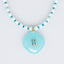 Turquoise and White Stone Pendant Beaded Long Necklace