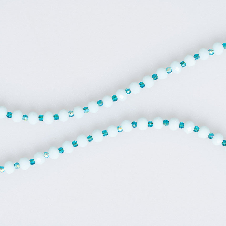 Turquoise and White Stone Pendant Beaded Long Necklace