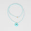Turquoise and White Stone Pendant Beaded Long Necklace