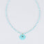 Turquoise and White Stone Pendant Beaded Long Necklace