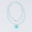 Turquoise and White Stone Pendant Beaded Long Necklace