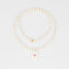 White and Gold Stone Pendant Long Necklace