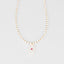 White and Gold Stone Pendant Long Necklace