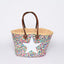 Hand Woven Sequin Beach Baskets - Multicolour with White Star