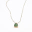 Beaded Necklace with Green Druzy