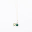 Long Silver Gemstone necklace - Green Onyx and Green Amethyst