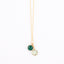 Long Silver Gemstone necklace - Green Onyx and Green Amethyst